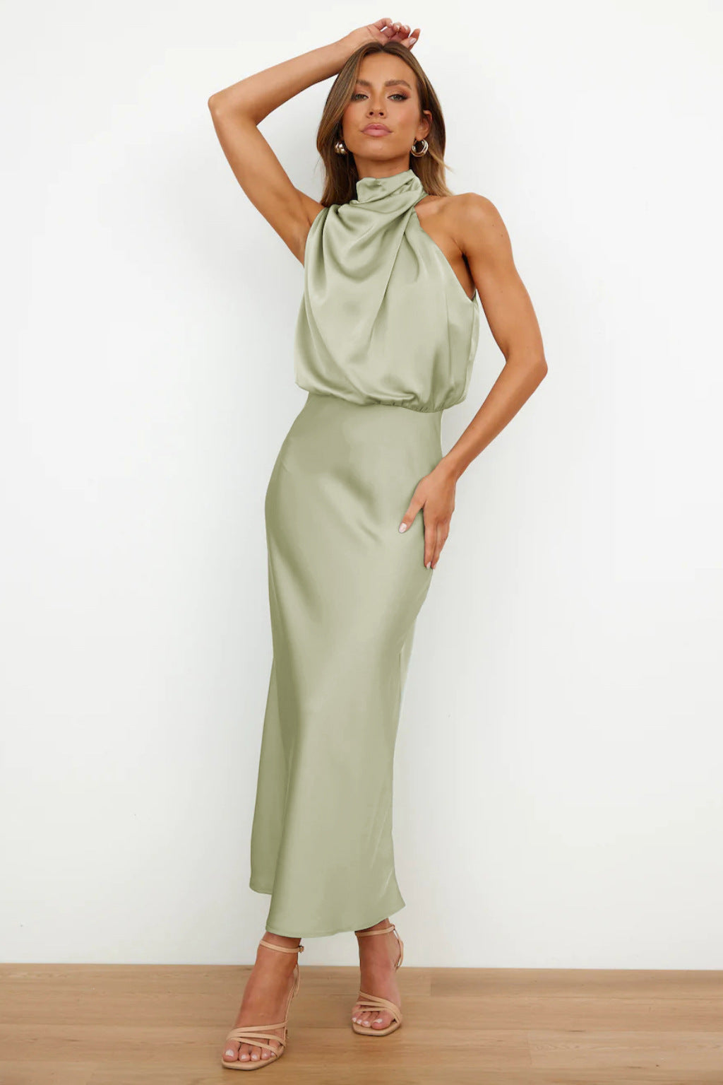 Lorna | Satin Halter Dress