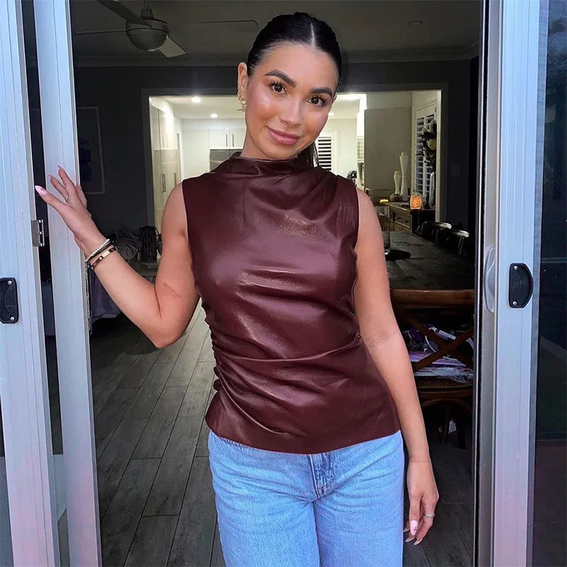 Beau | Vegan Leather Top