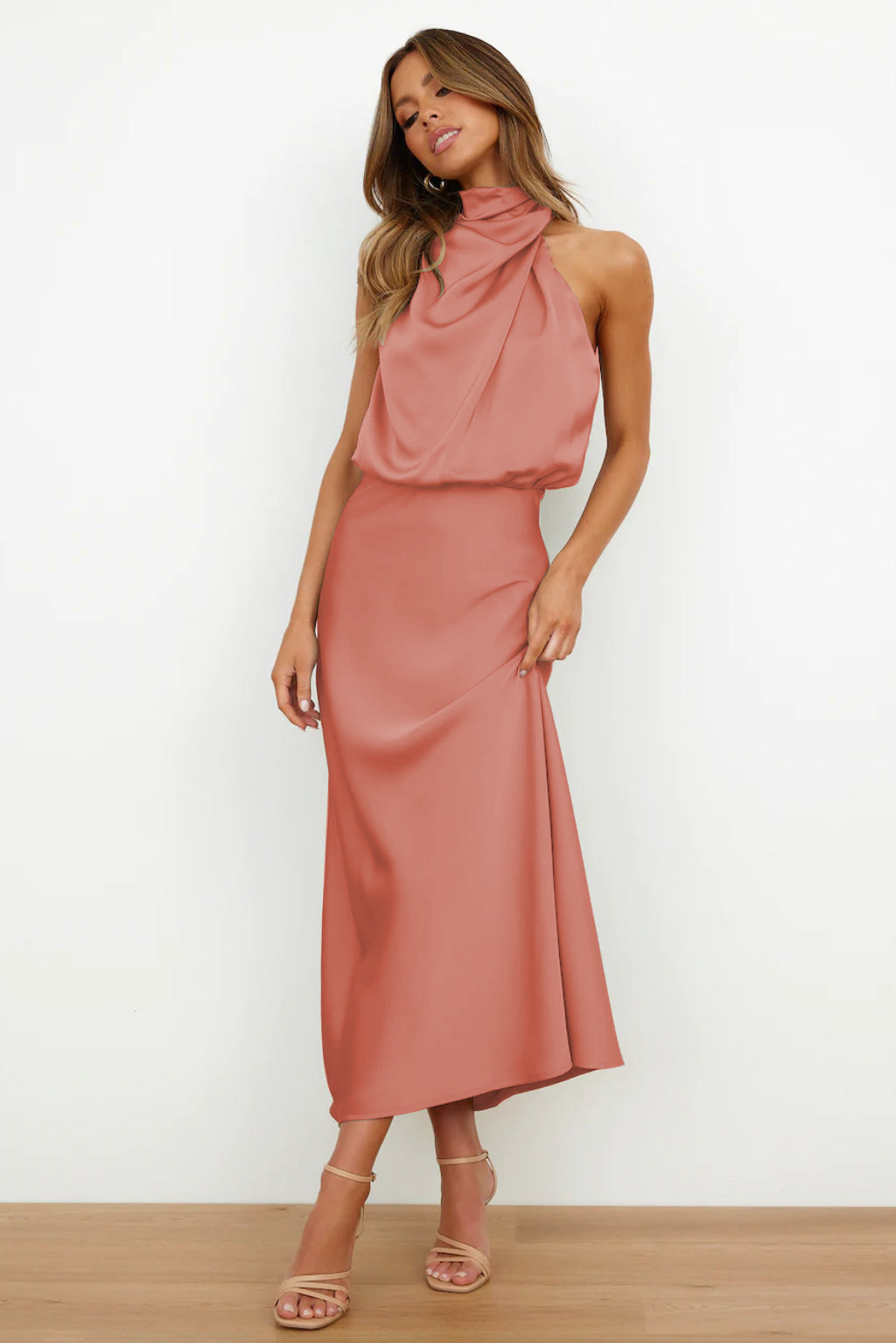 Lorna | Satin Halter Dress