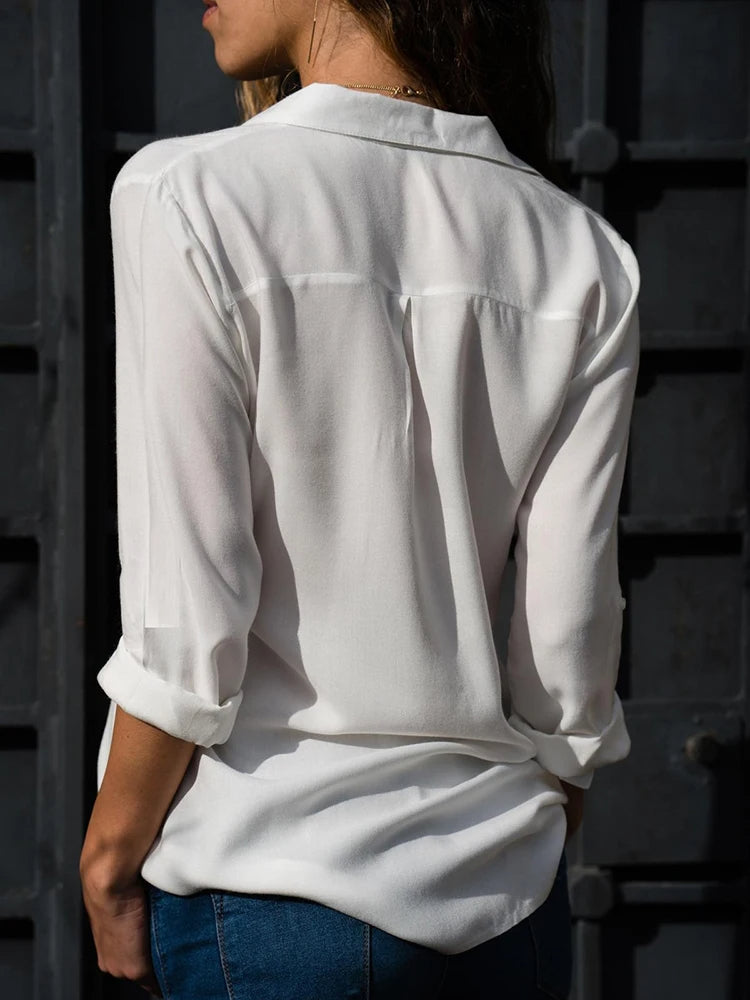 Elegant Airy Women's Blouse With Long Sleeves