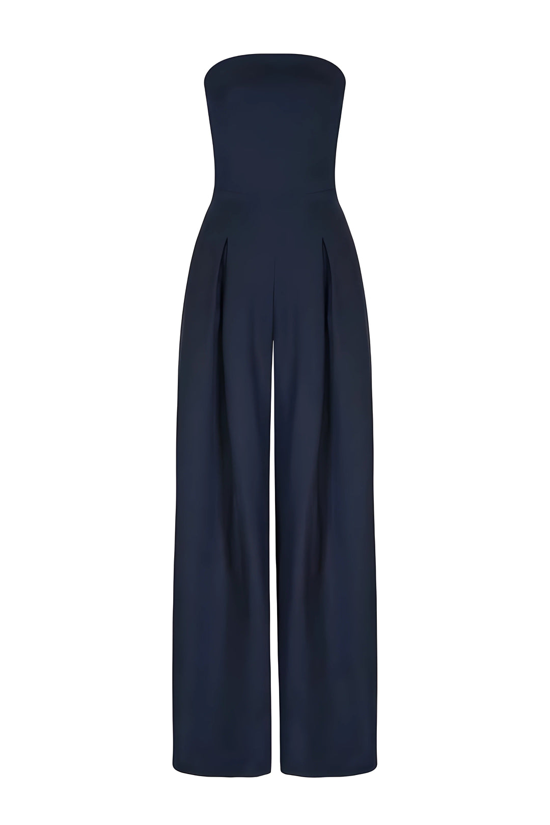 Chic Women's Strapless Jumpsuit with Wide Legs and High Waist