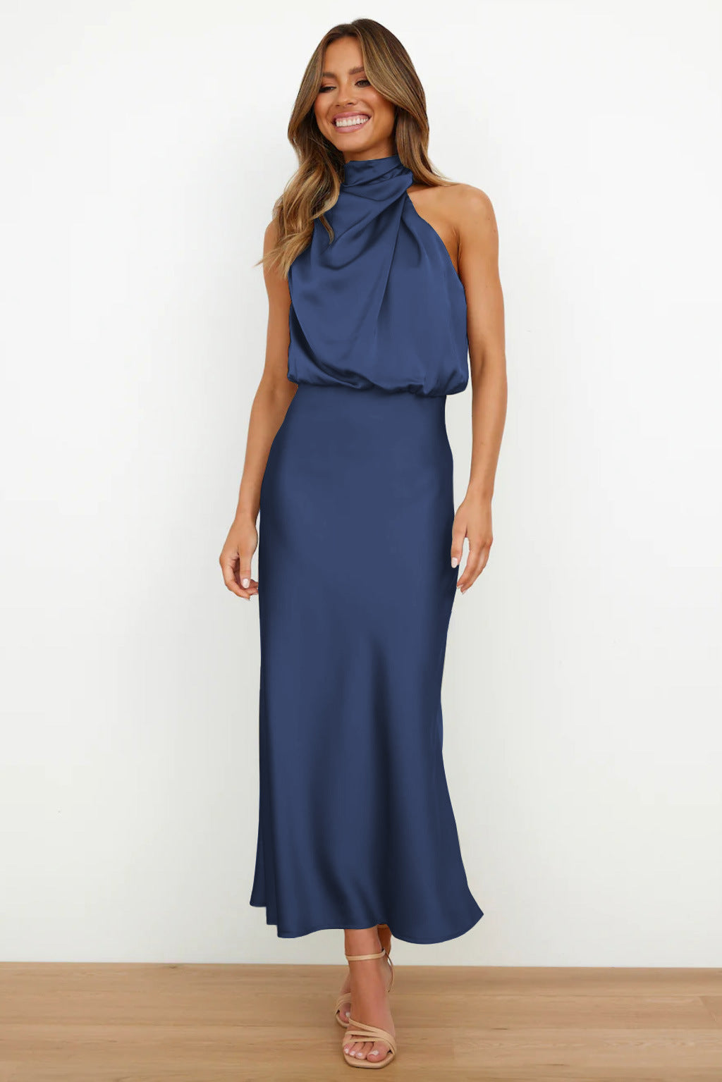 Lorna | Satin Halter Dress