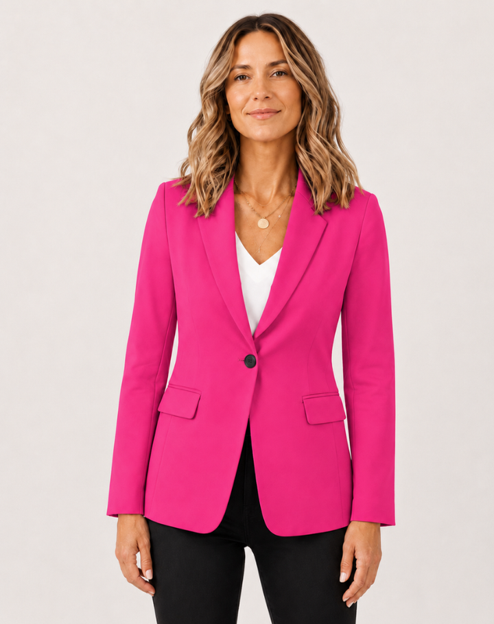 Women's Elegant Blazer With Tailored Fit And Lapel Collar