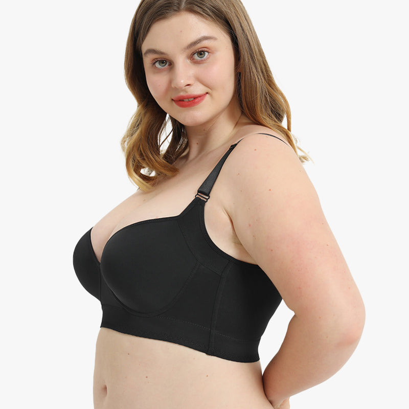 Women's Shaping Bra with Adjustable Straps and Wide Back Closure
