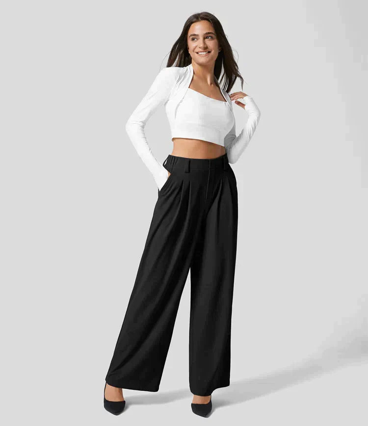Anneliese | Pleated Wide-Leg Trousers