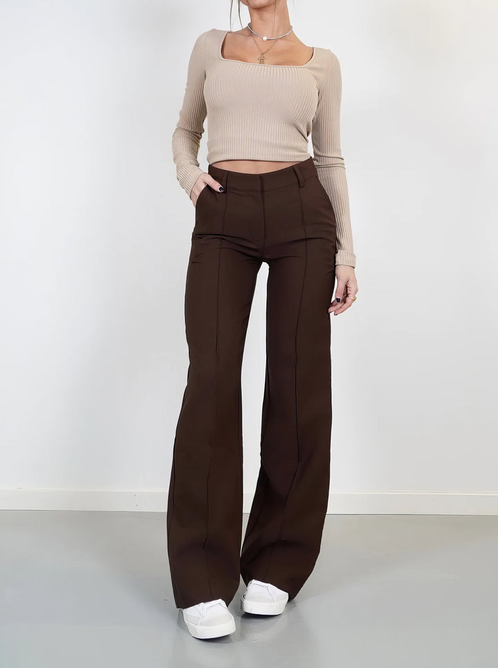 Arna | Elegant High-Waist Trousers with Straight Leg