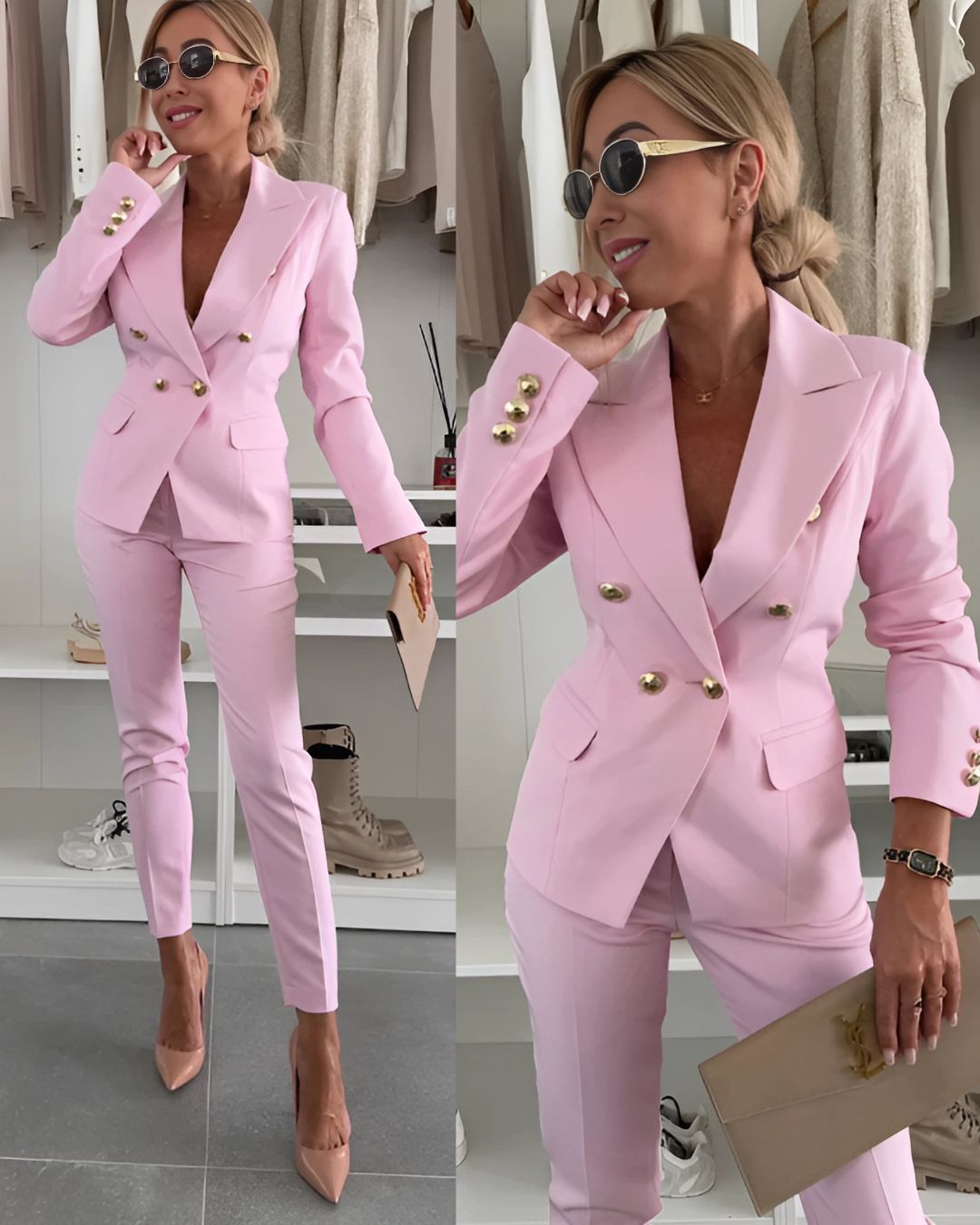 Chic Elegant 2-Piece Blazer Women's Set