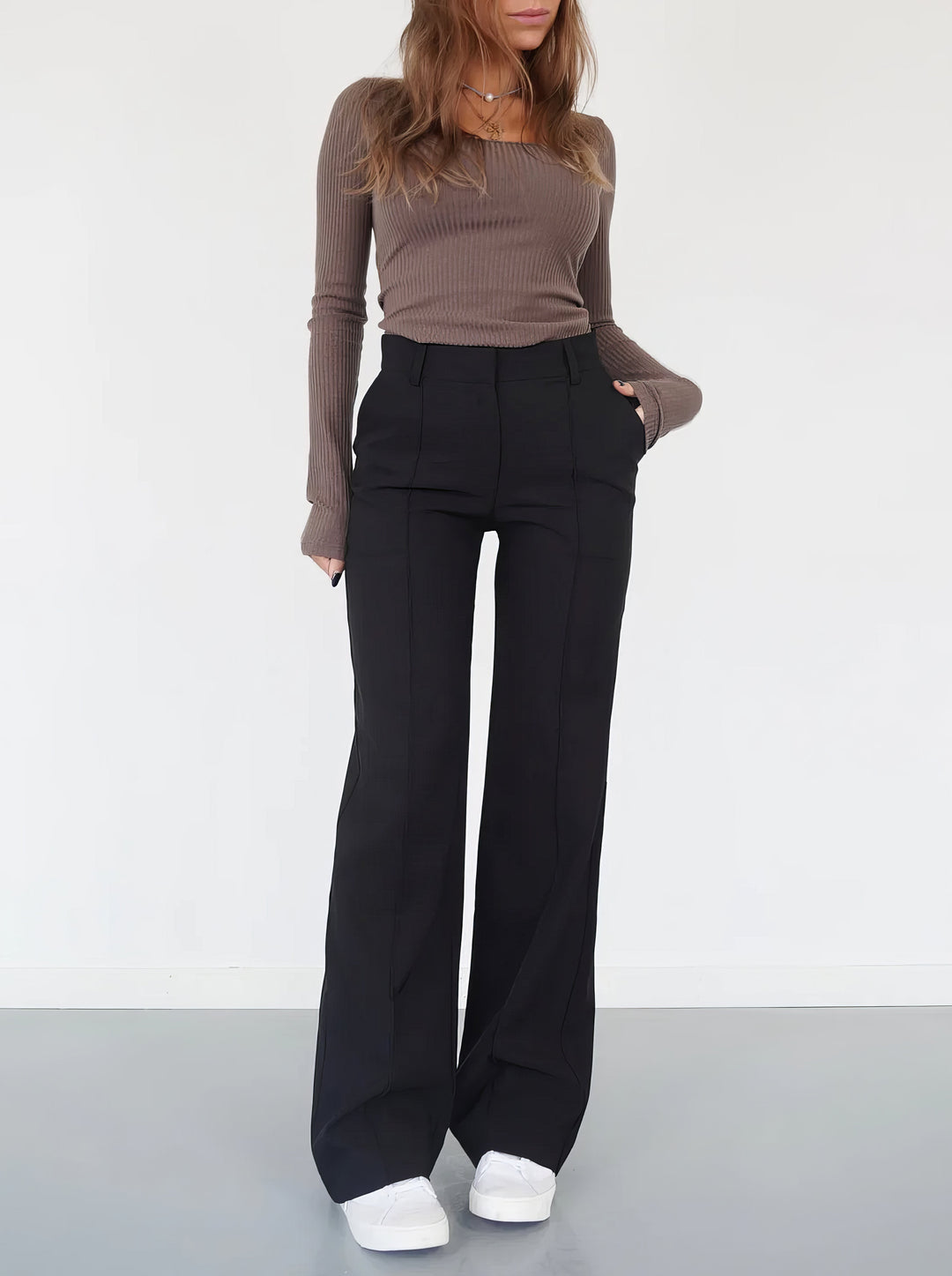 Arna | Elegant High-Waist Trousers with Straight Leg
