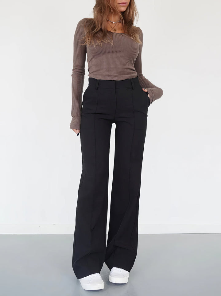 Arna | Elegant High-Waist Trousers with Straight Leg