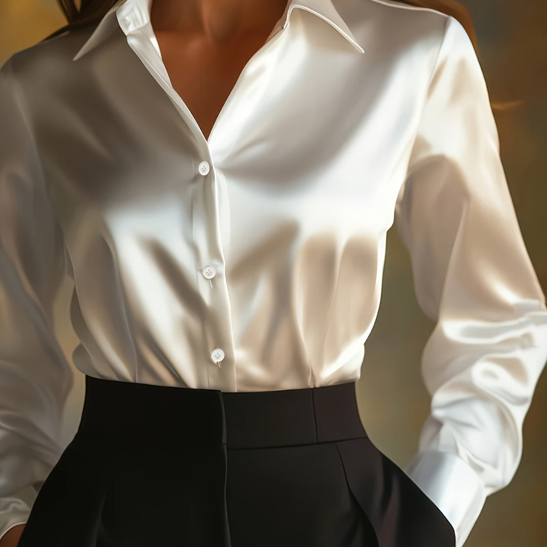 Luxury Blouse for Women with Button Closure and Long Sleeves