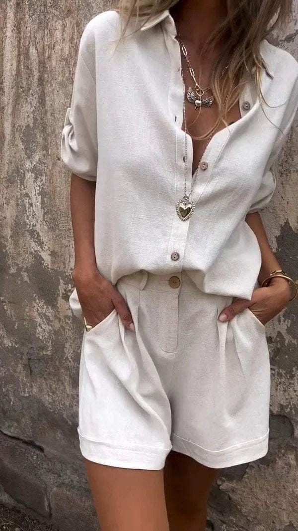 Summer Comfortable Shorts and Blouse Set for Women