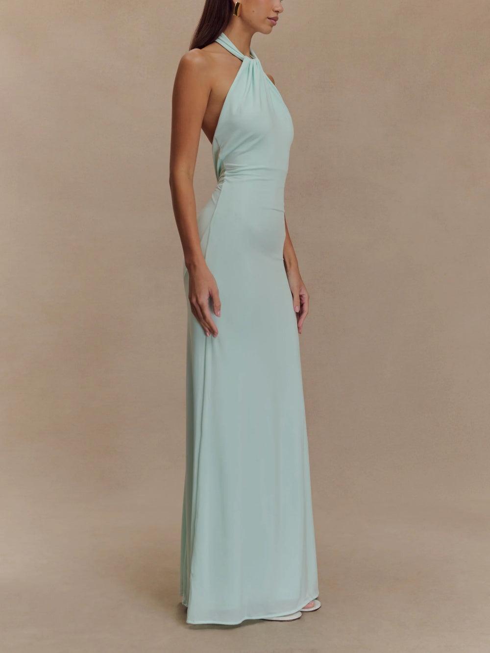 Stylish Bodycon Gala Maxi Dress for Women with Halter Neck