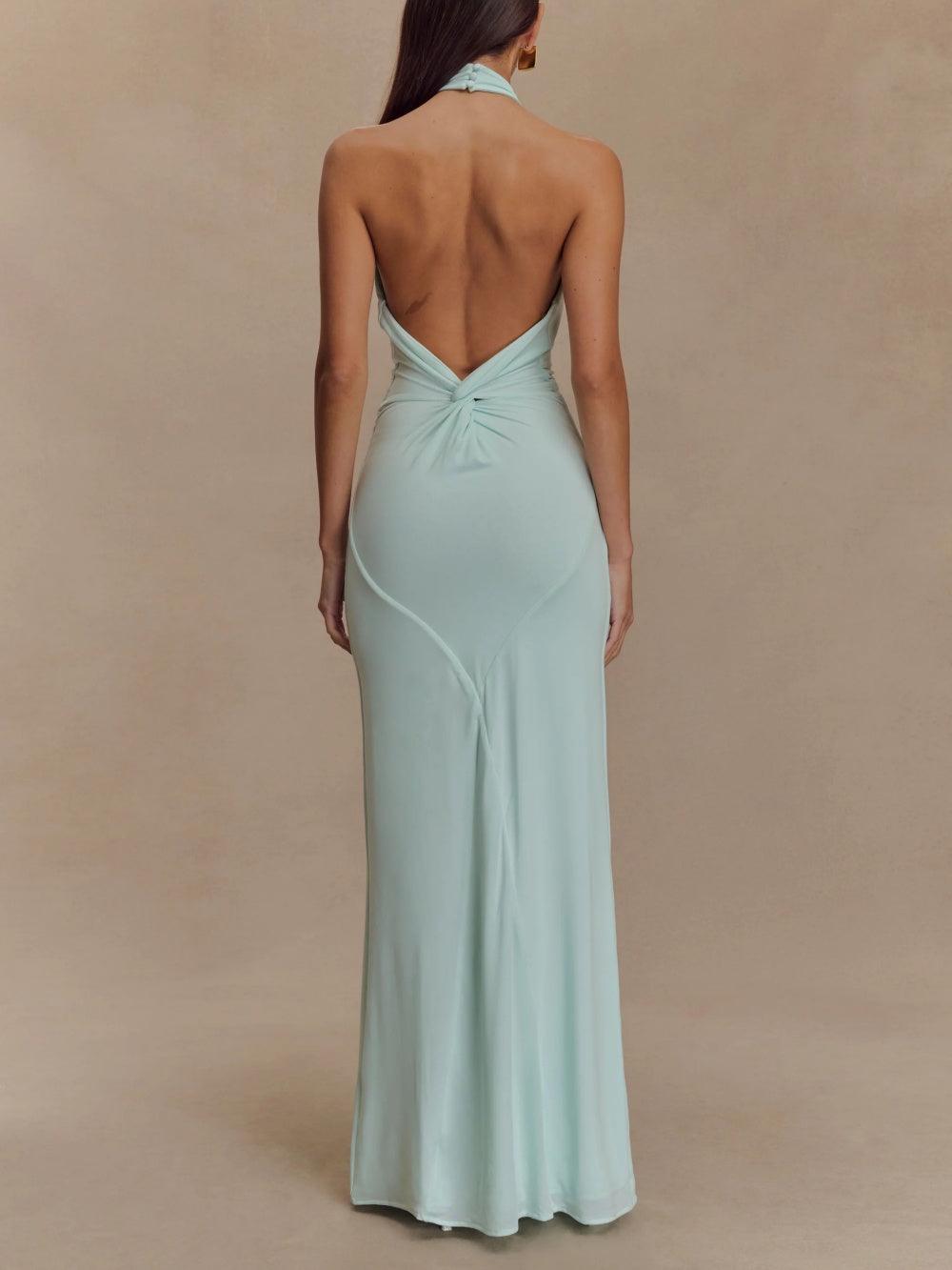 Stylish Bodycon Gala Maxi Dress for Women with Halter Neck