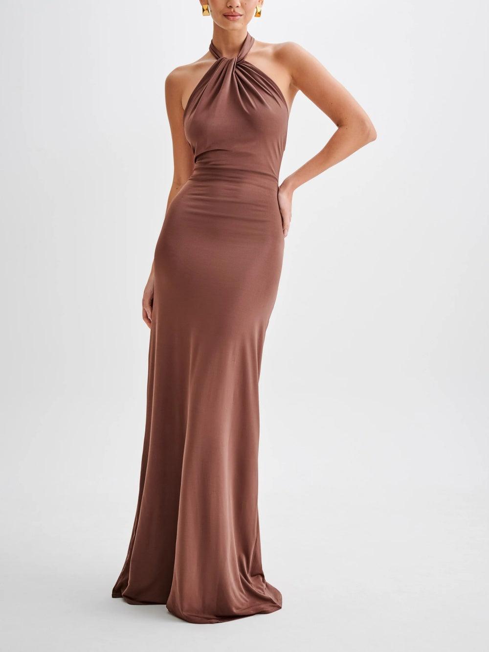 Stylish Bodycon Gala Maxi Dress for Women with Halter Neck