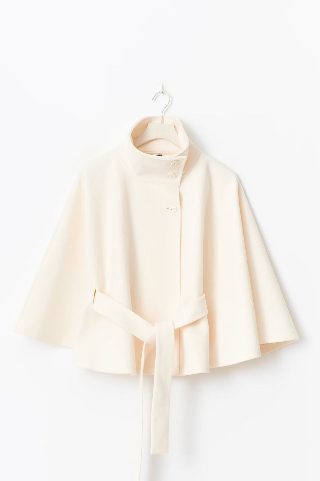 Elegant Chic Women's Coat with Belt and High Collar