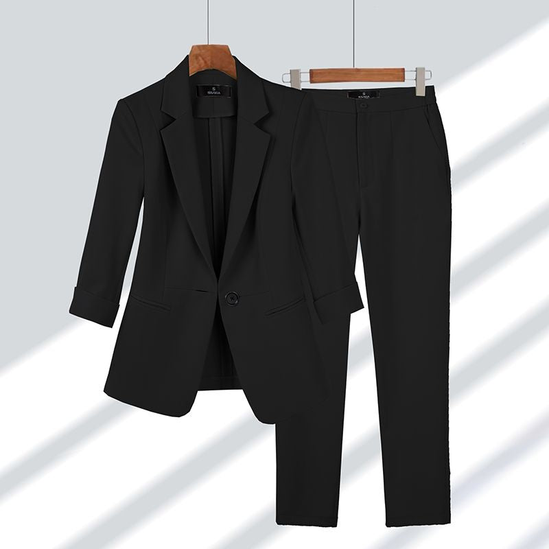 Chic Elegant Women's Blazer Set with Trousers