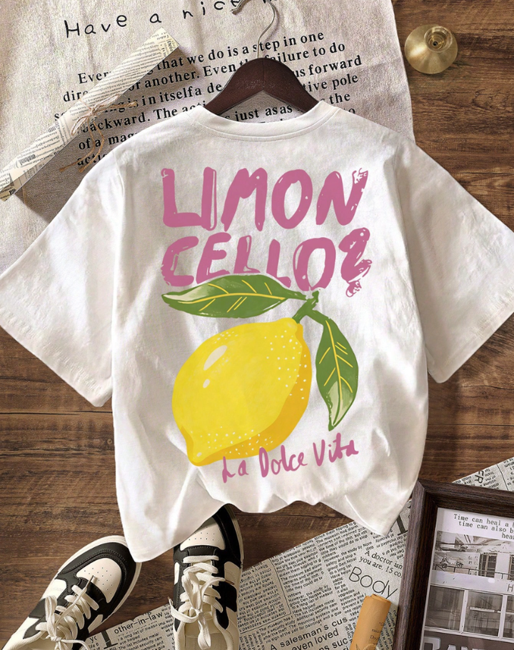 Casual Women's T-shirt with Lemon Print