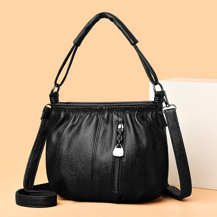Leila | Elegant Handbag with Soft Pleats and Adjustable Strap
