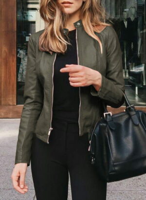 Fitted Leather Jacket for Women