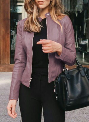 Fitted Leather Jacket for Women