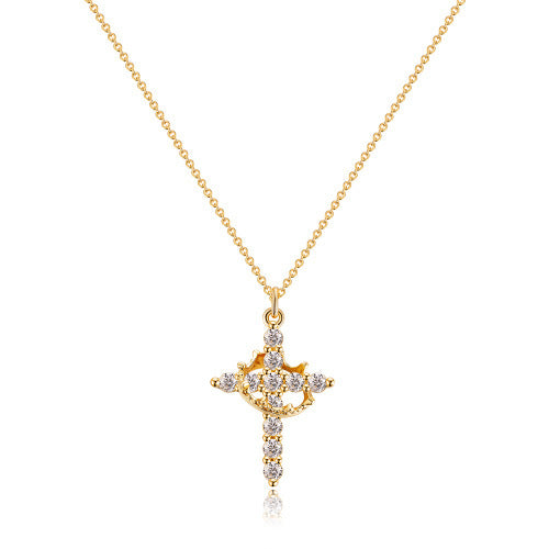 Ava | Luxury Gold Necklace with Cubic Zirconia Cross ✨