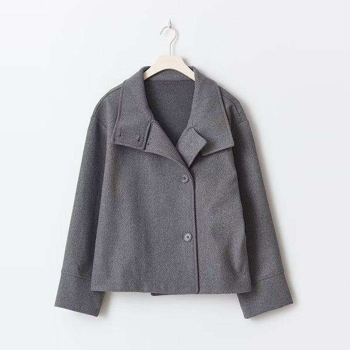 Trendy Women's Winter Peacoat with Collar and Short Length
