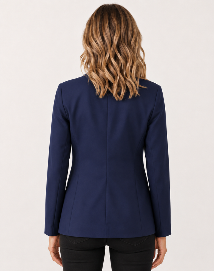 Women's Elegant Blazer With Tailored Fit And Lapel Collar