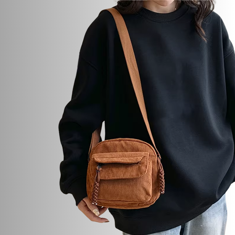 Geanna | Compact Ribbed Fabric Shoulder Bag