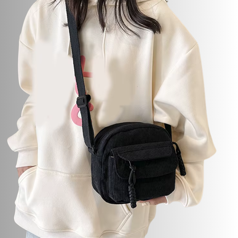 Geanna | Compact Ribbed Fabric Shoulder Bag