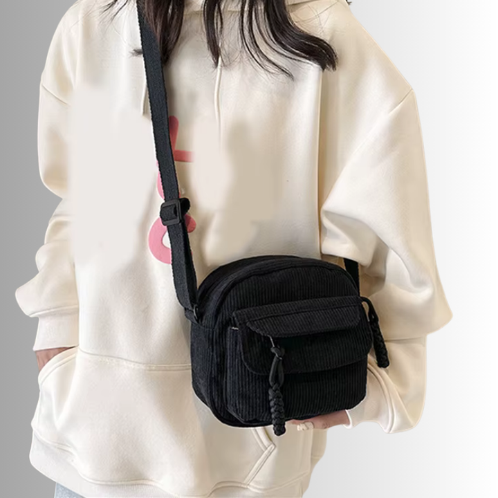 Geanna | Compact Ribbed Fabric Shoulder Bag