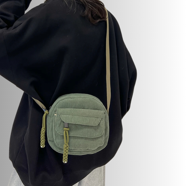 Geanna | Compact Ribbed Fabric Shoulder Bag
