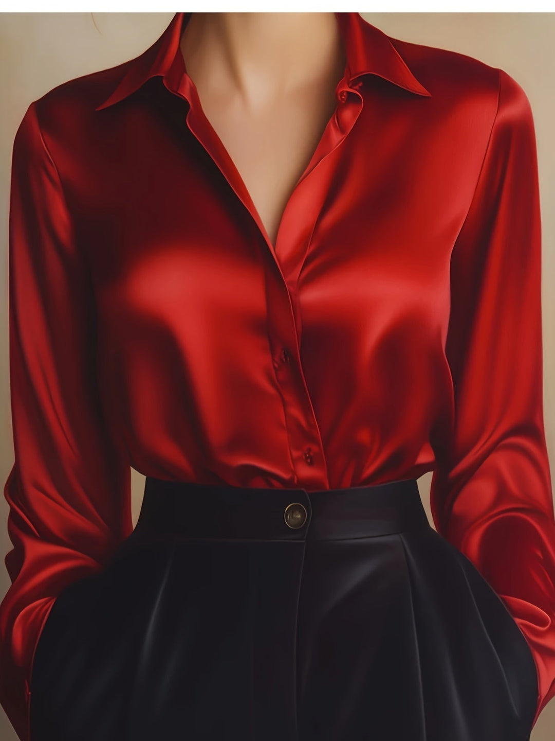 Luxury Blouse for Women with Button Closure and Long Sleeves