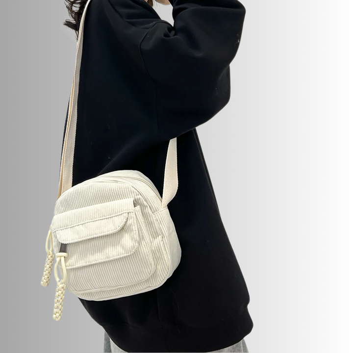 Geanna | Compact Ribbed Fabric Shoulder Bag