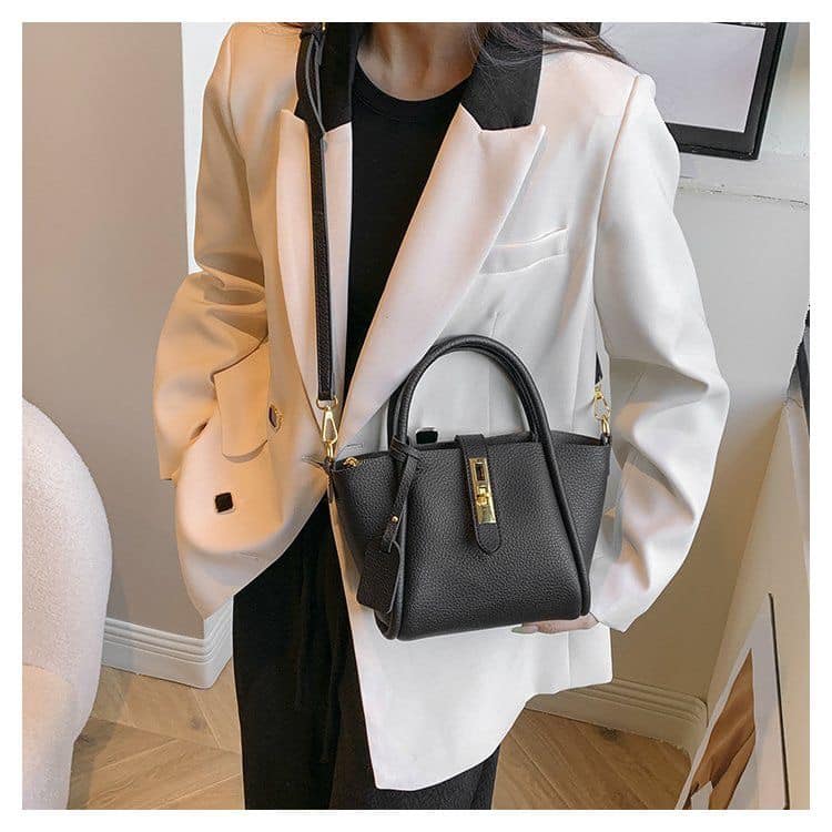 Tery | Luxurious Handbag with Scarf Detail and Gold Closure