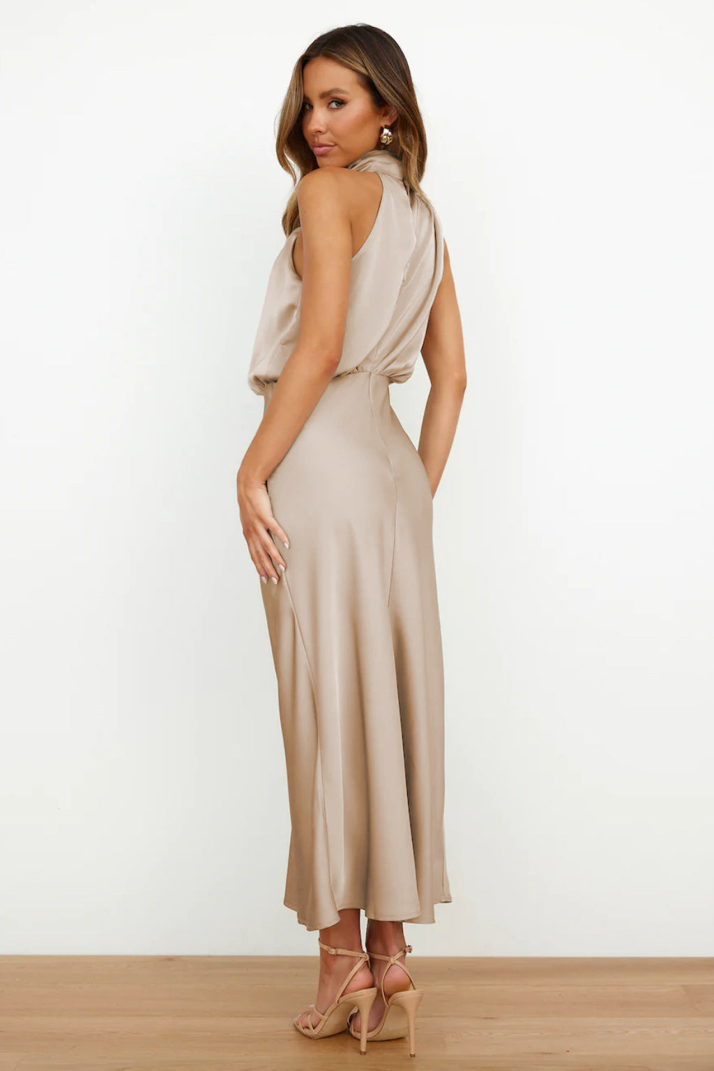 Lorna | Satin Halter Dress