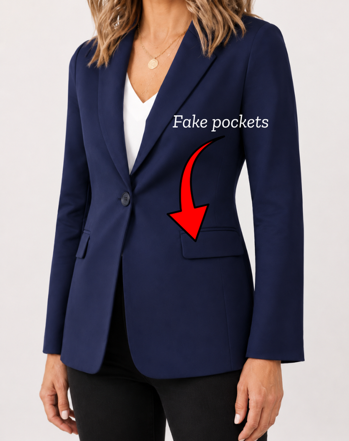 Women's Elegant Blazer With Tailored Fit And Lapel Collar