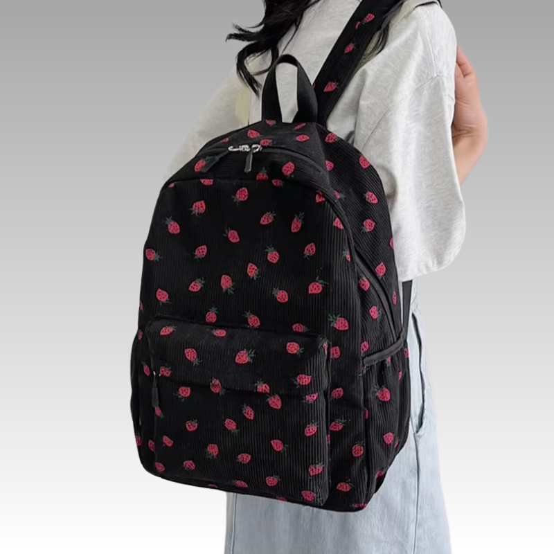 Genni | Backpack with Strawberry Print