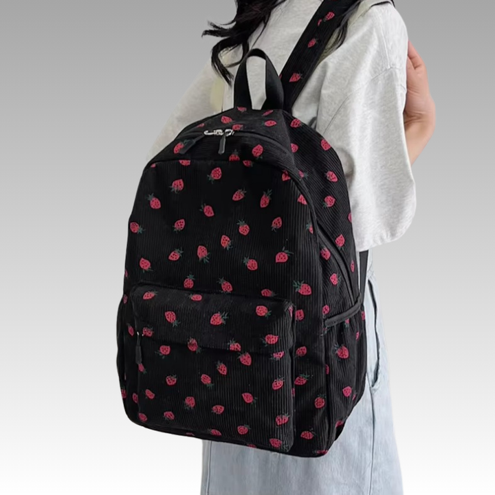 Genni | Backpack with Strawberry Print