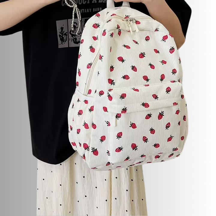 Genni | Backpack with Strawberry Print