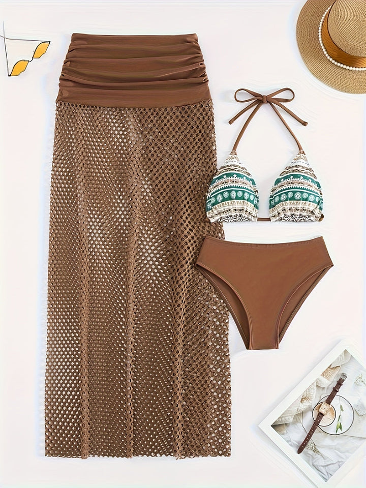 Zaira | Triangle Bikini with Mesh Skirt for Women