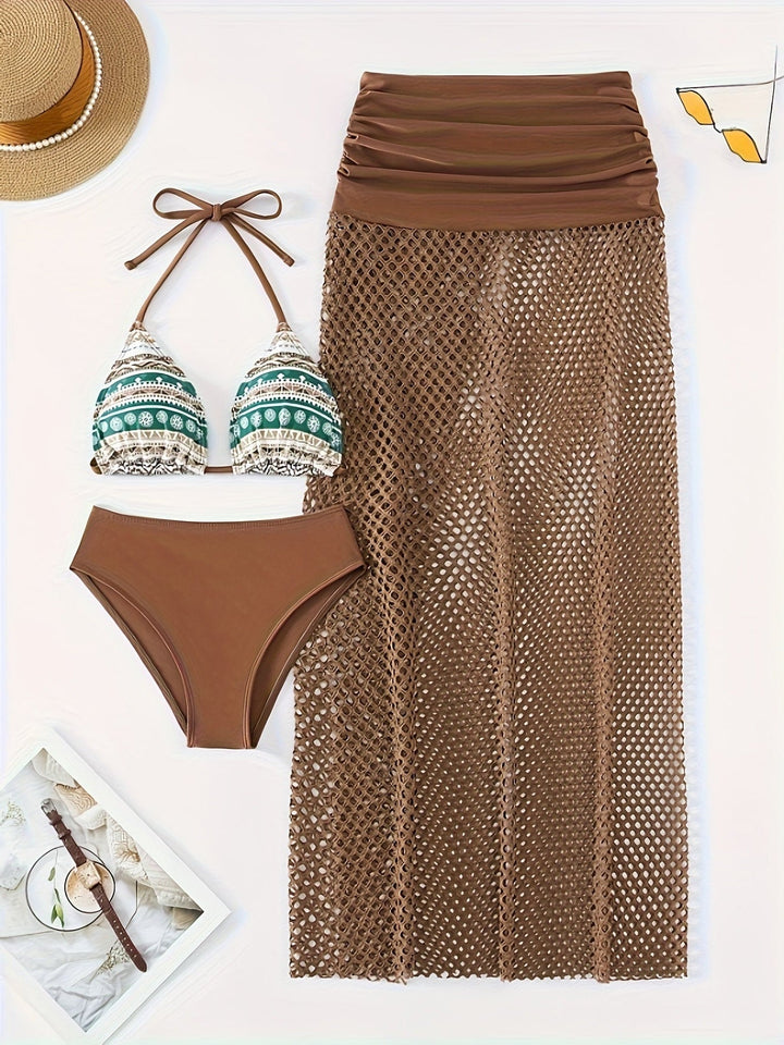 Zaira | Triangle Bikini with Mesh Skirt for Women