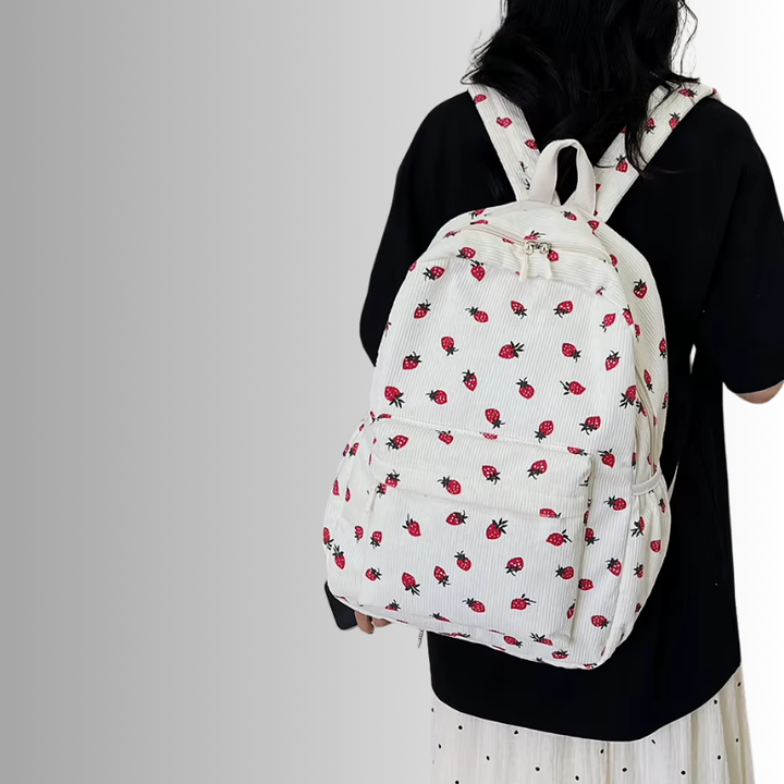 Genni | Backpack with Strawberry Print