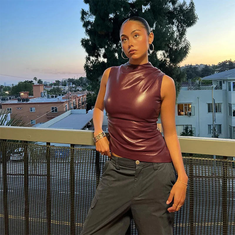 Beau | Vegan Leather Top