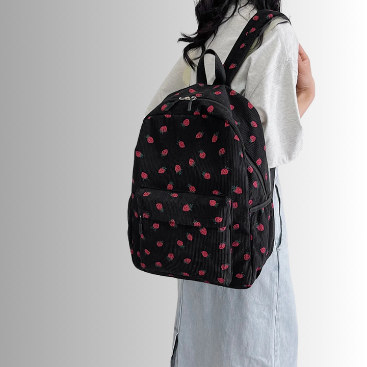Genni | Backpack with Strawberry Print