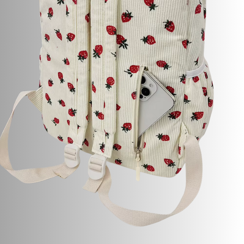 Genni | Backpack with Strawberry Print