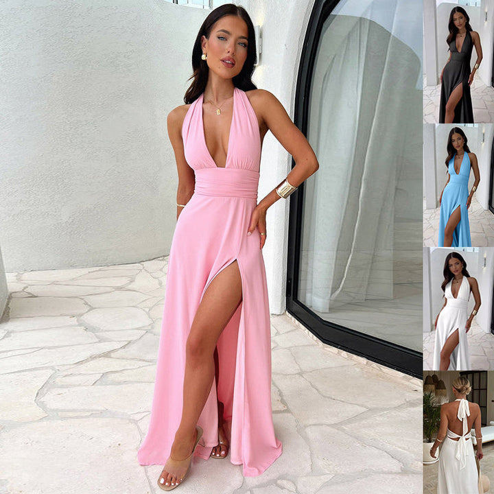 Lillie | Gala Dress Elegant Halter Maxi Dress