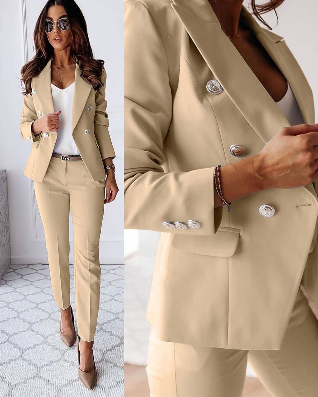 Chic Elegant 2-Piece Blazer Women's Set