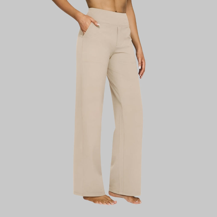 Soft Stretch Pants with High Waist and Wide Legs for Women