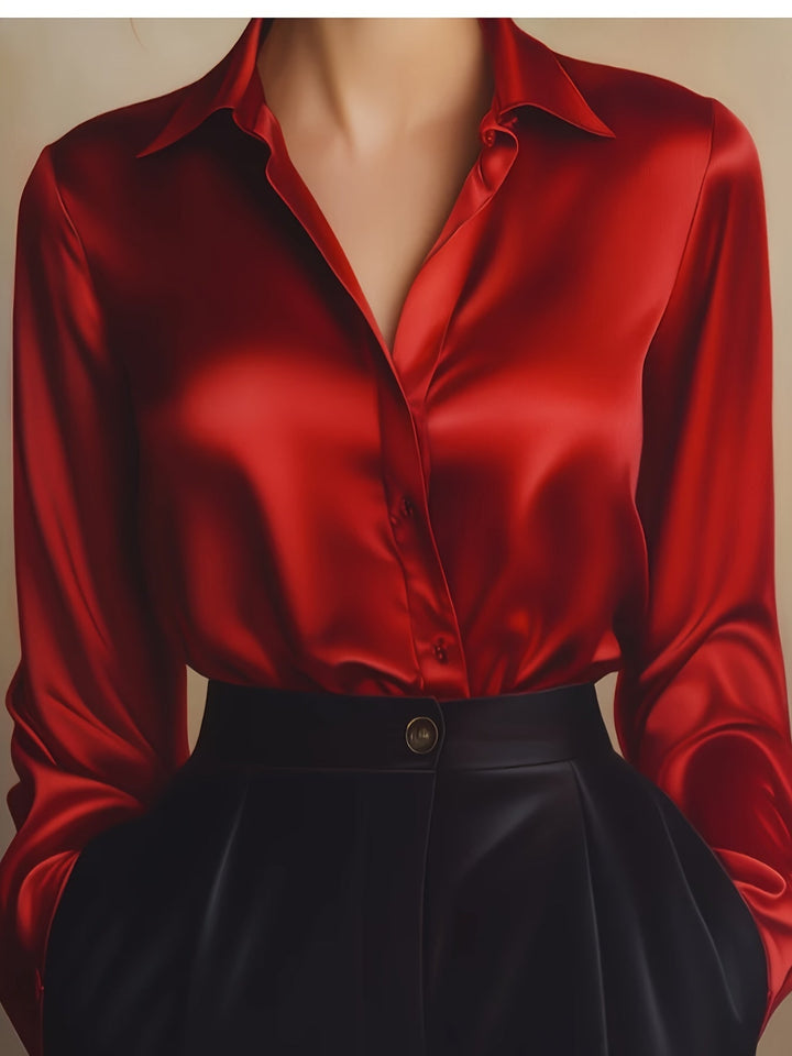 Luxury Blouse for Women with Button Closure and Long Sleeves