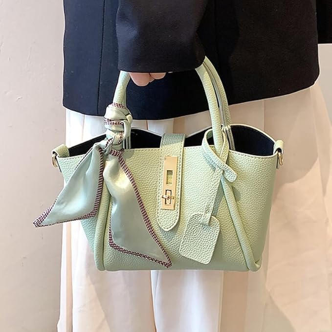 Tery | Luxurious Handbag with Scarf Detail and Gold Closure